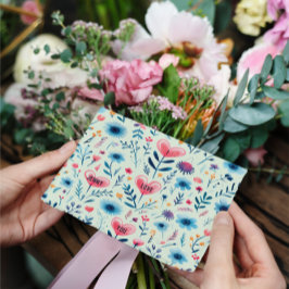 CARTÃO POSTAL DE FESTIVIDADES CARTEIRA FLORAL ESCANDINÁRIA PERSONALIZADA SIMPLES