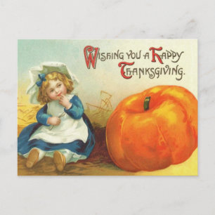 Cartão Postal De Festividades Cartões-postais de Ação de Graças de Cute Vintage