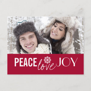 Cartão Postal De Festividades Cartões-postais de Férias Red Snowflake do Peace L