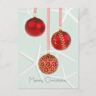 Cartão Postal De Festividades Cartões-postais de Natal Tropicais Red Starfish