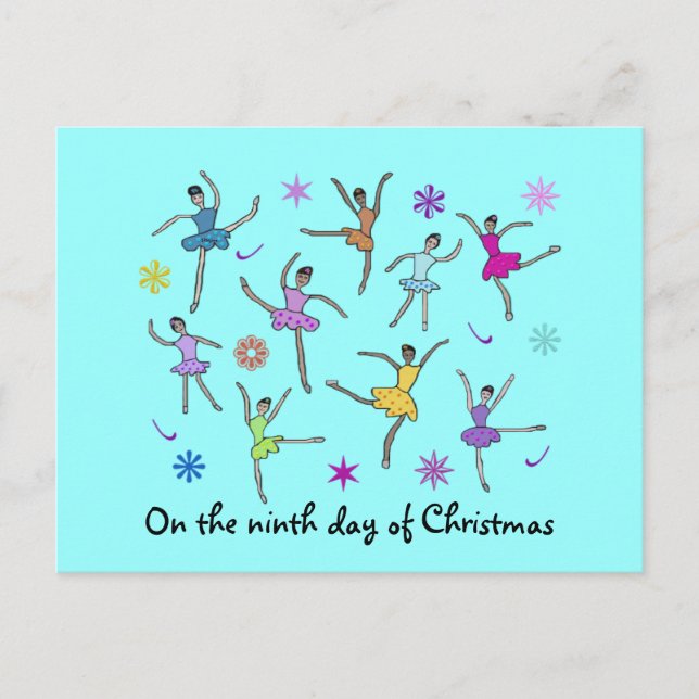 Cartão Postal De Festividades Cartões-postais para dança de ballerinas (Frente)
