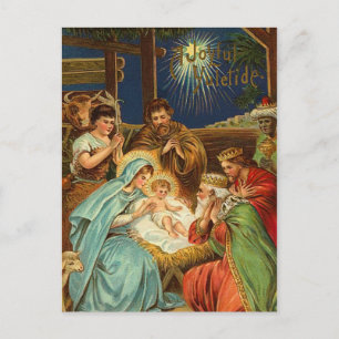 Cartão Postal De Festividades Cartões-postais Religiosos para Natividade Vintage