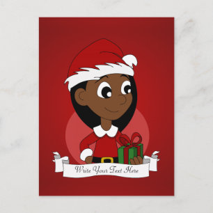 Cartão Postal De Festividades Cartografia da menina de Natal