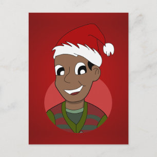 Cartão Postal De Festividades Cartografia de cara de Natal