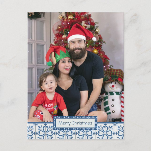 Cartão Postal De Festividades Cartolina de Natal e pétalas de flores (Frente)