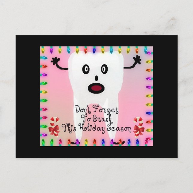 Cartão Postal De Festividades Cartoon de Natal Dentist (Frente)