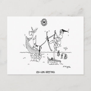 Cartão Postal De Festividades Cartoon de papais noeis 6193