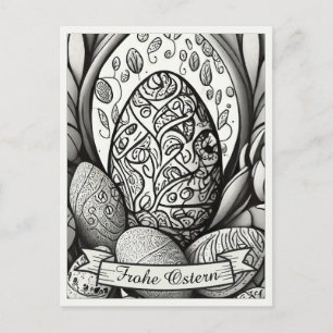 Cartão Postal De Festividades Cartoon monocromático Osterterra 35730