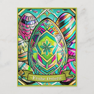 Cartão Postal De Festividades Cartoon Osteriterbiger mit Ostereier 13553