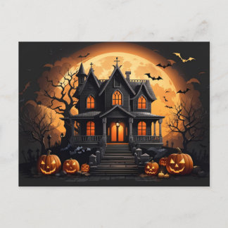 Cartão Postal De Festividades Casa assombrada