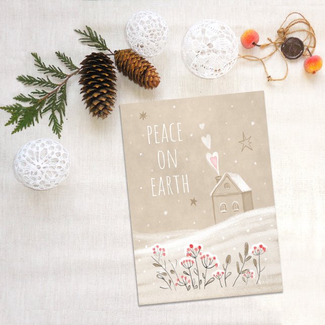 Cartão Postal De Festividades Casa de Natal russa em neve (Criador carregado)