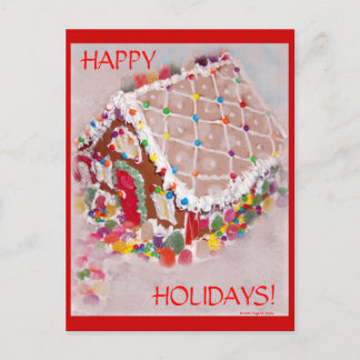 Cartão Postal De Festividades Casa de pão-de-espécie