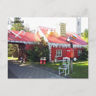 Cartão Postal De Festividades Casa do Natal perto de Akureyri, Islândia