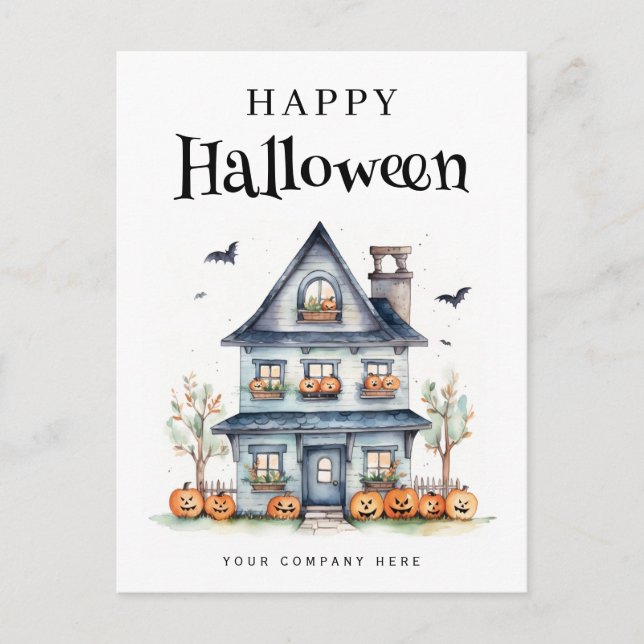 Cartão Postal De Festividades Casa Festiva Personalizada de Halloween Real Estat (Frente)