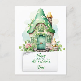 Cartão Postal De Festividades Casa Leprechaun do Dia de São Patrício