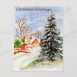 Cartão Postal De Festividades Casa para Natal Cena de inverno Neve Cena de inver
