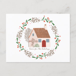 Cartão Postal De Festividades Casa Para O Natal De Férias