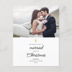 Cartão Postal De Festividades Casado Casamento de Foto de Natal Obrigado
