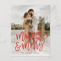 Casados e Alegre Natal de Recém-Casados Foto Verme