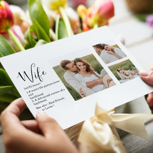 Cartão Postal De Festividades Casal Collage Foto e Esposa Romântica Adorável Pre