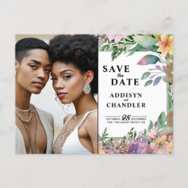 Cartão Postal De Festividades Casamento de Pastel Watercolor