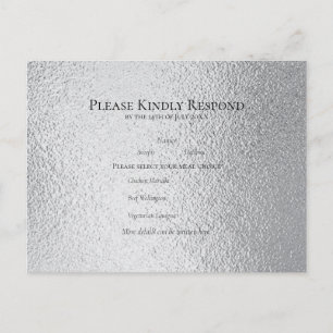 Cartão Postal De Festividades Casamento Gótico de Silver e Black Swirl