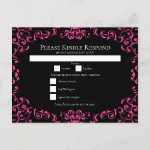 Cartão Postal De Festividades Casamento Gótico Negra Rosa Negra