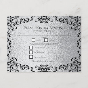 Cartão Postal De Festividades Casamento Gótico Negra Silver