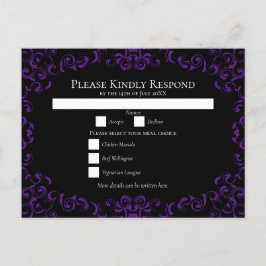 Cartão Postal De Festividades Casamento Gótico Púrpura e Negra