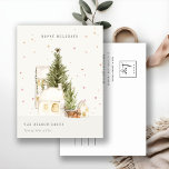 Cartão Postal De Festividades Casas de Árvore Branca de Neve Saudações de Logo<br><div class="desc">Se precisar de mais alguma personalização,  por favor,  sinta-se à vontade para me enviar uma mensagem em yellowfebstudio@gmail.com.</div>