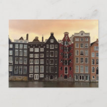 Casas do Canal de Amsterdã ao Pôr do Sol