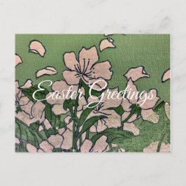 Cartão Postal De Festividades Cascata de Flor Rosa