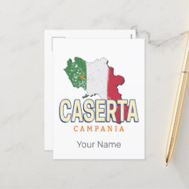 Cartão Postal De Festividades Caserta Itália Retro Campania Mapa Vintage Souveni