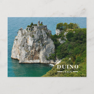 Cartão Postal De Festividades Castelo Antigo de Duino Ruínas Mar Adriático Itáli