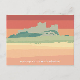Cartão Postal De Festividades Castelo de Bamburgh, Northumberland