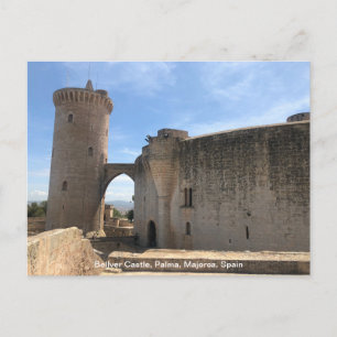 Cartão Postal De Festividades Castelo de Bellver, Palma, Maiorca, Espanha em um