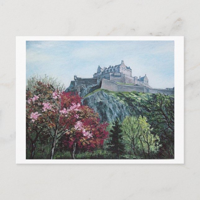 Cartão Postal De Festividades Castelo de Edimburgo. Edimburgo, Escócia (Frente)