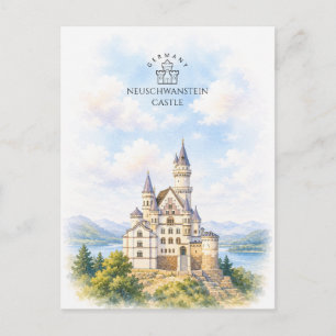 Cartão Postal De Festividades Castelo de Neuschwanstein Arquitetura Paisagem