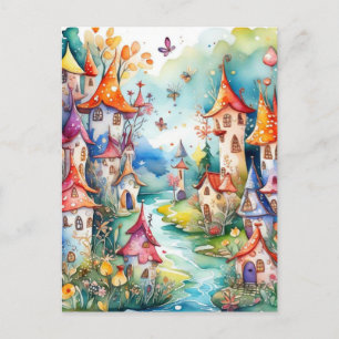 Cartão Postal De Festividades Castelo mágico da Terra Fairyland