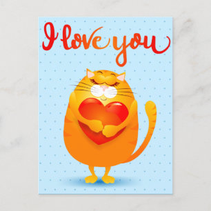 Cartão Postal De Festividades Cat in Love