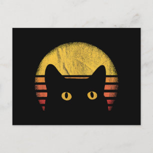 Cartão Postal De Festividades Cat Retro Vintage