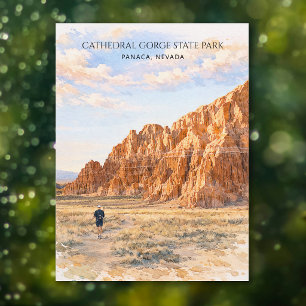 Cartão Postal De Festividades Catedral Garganta Nevada Aquarela Viagem Aventura