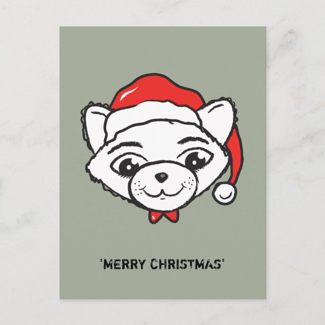 Cartão Postal De Festividades CATmas alegre todos - gato do Feliz Natal (Frente)