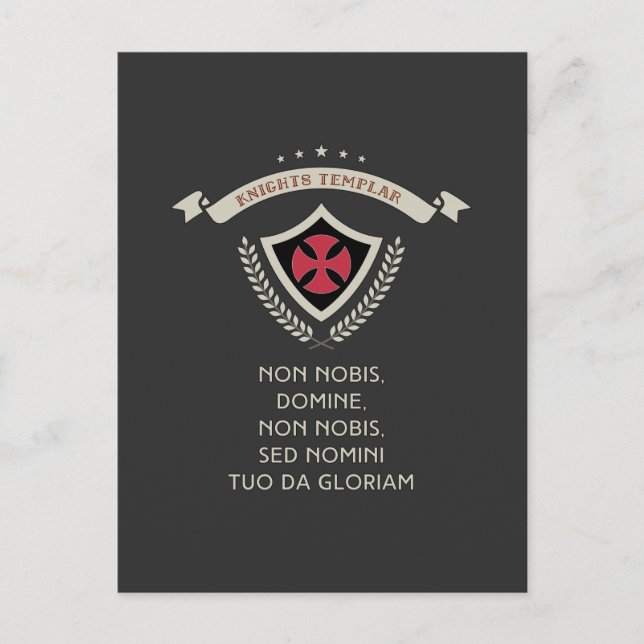 Cartão Postal De Festividades ✙ Cavaleiros Templários ✙ Guerreiro Cristão Cruzad (Frente)