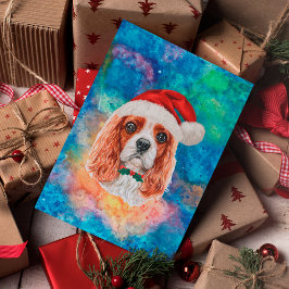 Cartão Postal De Festividades Cavalier King Charles Spaniel Breed Dog Natal