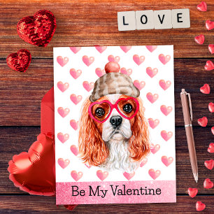 Cartão Postal De Festividades Cavalier Spaniel Seja Meu Cachorro no Dia dos Namo