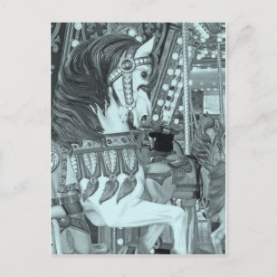 Cartão Postal De Festividades Cavalo Carrossel Inclinado