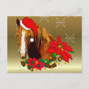 Cartão Postal De Festividades Cavalo do Natal