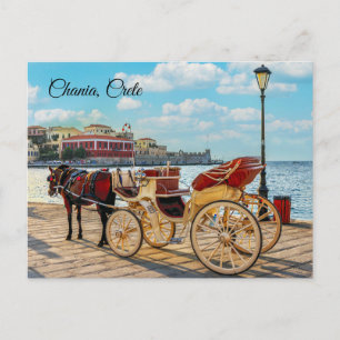 Cartão Postal De Festividades Cavalo e carruagem