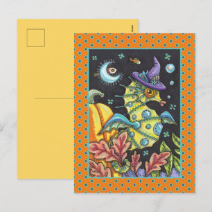 CARTÃO POSTAL DE FESTIVIDADES CAVALO-MARINHO DE FANTASIA COLORIDO, BRUXA NO MAR
